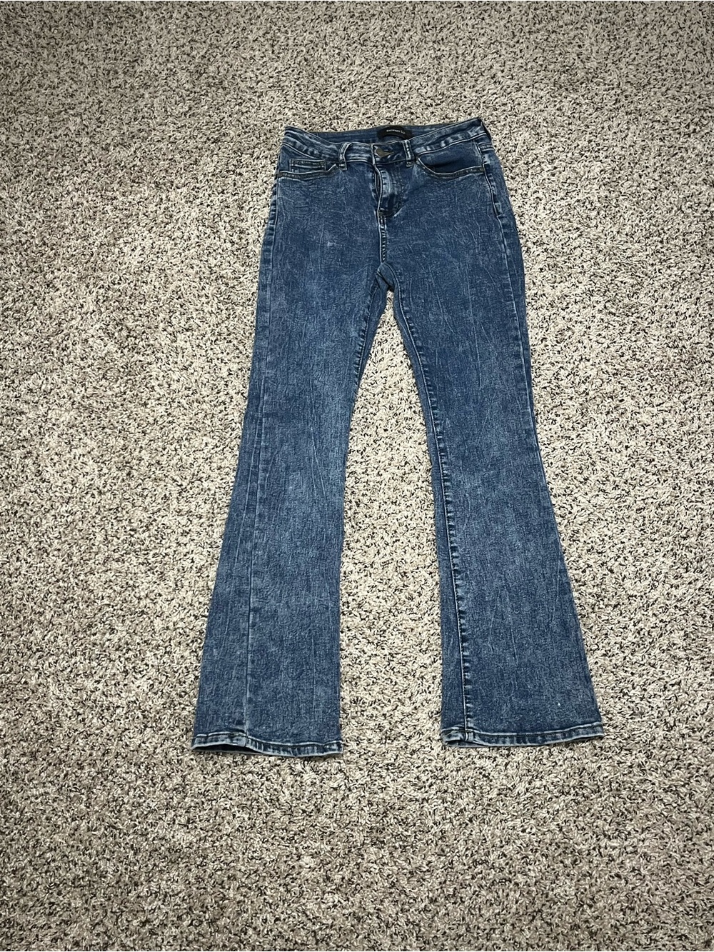 Classic Mid-Rise Blue Flare Jeans - Women's Wide Leg - Picture 1 of 6